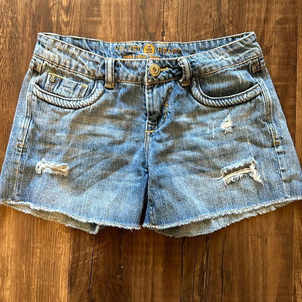 Distressed Denim Cut Off Shorts